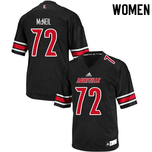 Women Louisville Cardinals #72 Lukayus McNeil College Football Jerseys Sale-Black